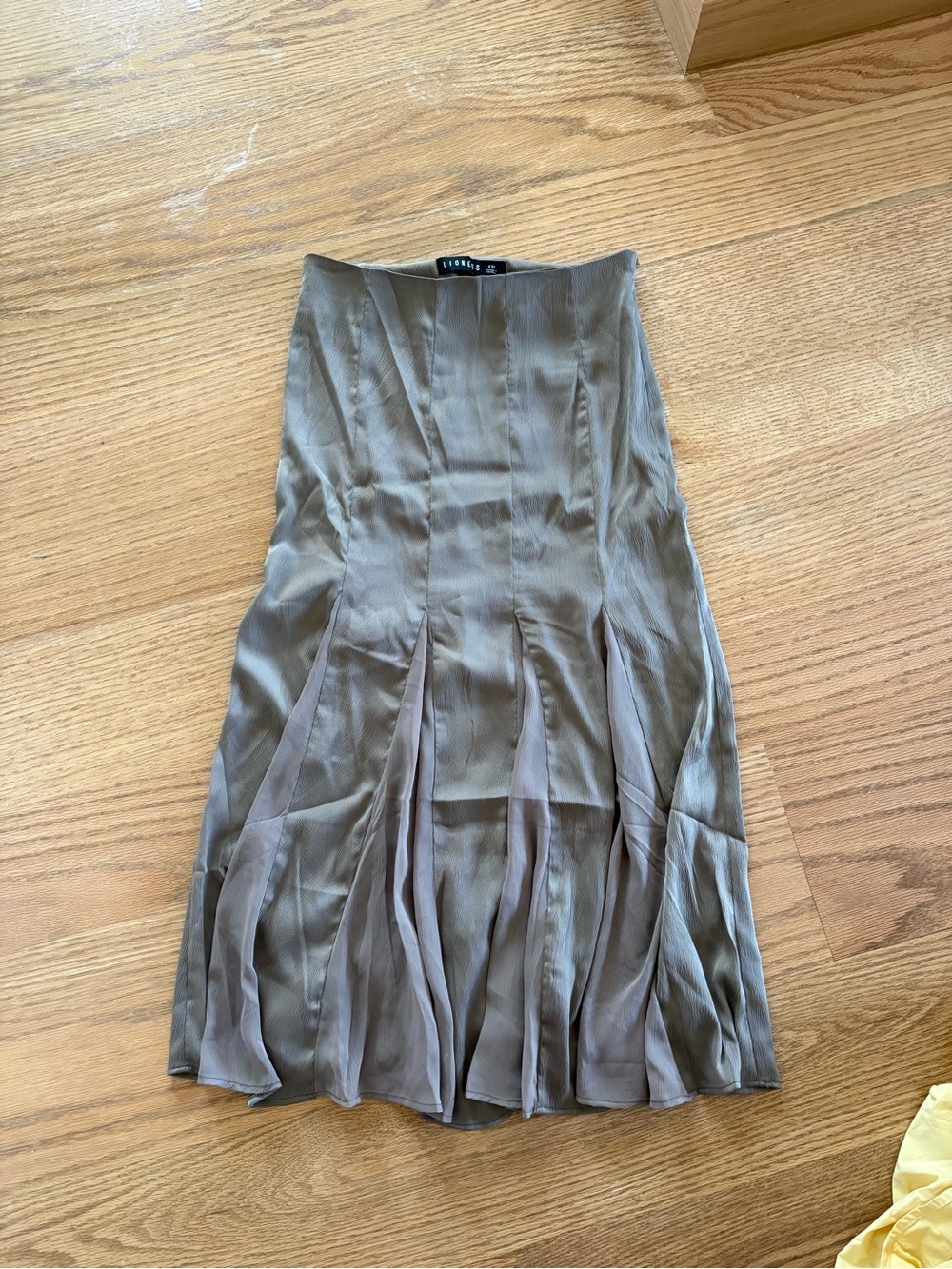 Lioness Taupe Pleated Midi Skirt